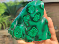 Polished Flower Banded Malachite Free Forms  x 3 From Congo - Toprock Gemstones and Minerals 