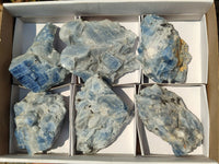 Natural Sky Blue Calcite Specimens With Hematite Spots  x 6 From Spitzkop, Namibia - Toprock Gemstones and Minerals 