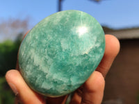 Polished Blue Amazonite Palm Stones  x 25 From Madagascar - Toprock Gemstones and Minerals 