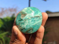 Polished Blue Amazonite Palm Stones  x 25 From Madagascar - Toprock Gemstones and Minerals 