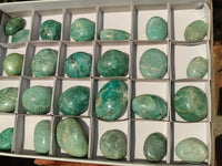 Polished Blue Amazonite Palm Stones  x 25 From Madagascar - Toprock Gemstones and Minerals 