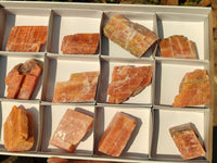 Natural New Sunset Orange Calcite Specimens  x 12 From Spitzkop, Namibia - Toprock Gemstones and Minerals 