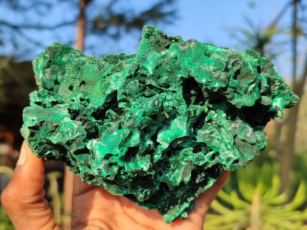 Natural Large Chatoyant Silky Malachite Specimens x 2 From Kasompe, Congo - Toprock Gemstones and Minerals 