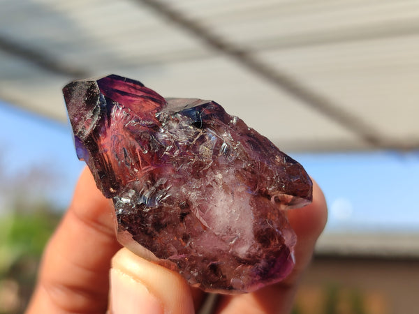 Natural Window Amethyst Quartz Crystals  x 12 From Chiredzi, Zimbabwe - Toprock Gemstones and Minerals 