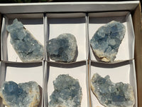 Natural Blue Celestite Crystal Specimens  x 6 From Sakoany, Madagascar - Toprock Gemstones and Minerals 