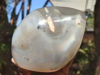 Polished Large Agate Standing Free Form With Smoke Ring Patterns  x 1 From Madagascar - Toprock Gemstones and Minerals 