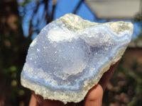 Natural Blue Lace Agate Geode Specimens  x 12 From Nsanje, Malawi - Toprock Gemstones and Minerals 