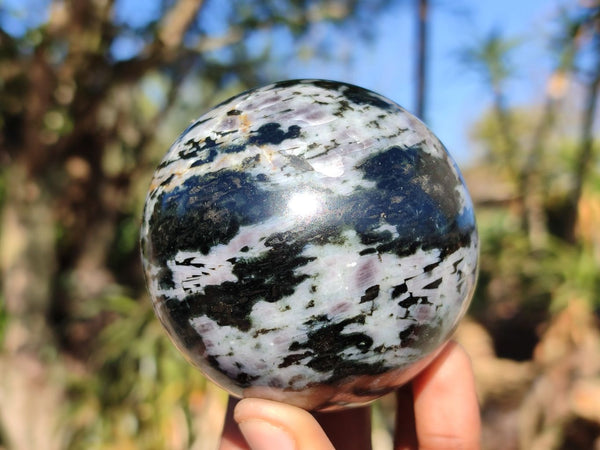 Polished Merlinite Gabbro Spheres  x 3 From Madagascar - Toprock Gemstones and Minerals 