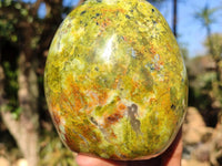 Polished Green Opal Standing Free Forms  x 2 From Madagascar - Toprock Gemstones and Minerals 