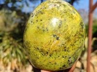 Polished Green Opal Standing Free Forms  x 2 From Madagascar - Toprock Gemstones and Minerals 