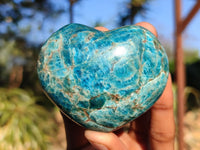 Polished Blue Apatite Hearts x 6 From Madagascar - Toprock Gemstones and Minerals 