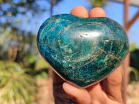 Polished Blue Apatite Hearts x 6 From Madagascar - Toprock Gemstones and Minerals 