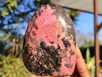 Polished Pink & Black Rhodonite Standing Free Forms  x 3 From Madagascar - Toprock Gemstones and Minerals 