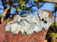 Natural Drusy Coated Malachite & Red Copper Dolomite Matrix Specimens  x 2 From Likasi, Congo - Toprock Gemstones and Minerals 