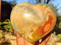 Polished Polychrome / Picasso Jasper Hearts  x 3 From Madagascar - Toprock Gemstones and Minerals 