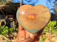 Polished Polychrome / Picasso Jasper Hearts  x 3 From Madagascar - Toprock Gemstones and Minerals 