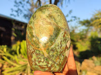 Polished Green Chrysoprase Standing Free Forms  x 2 From Ambatondrazaka, Madagascar - Toprock Gemstones and Minerals 