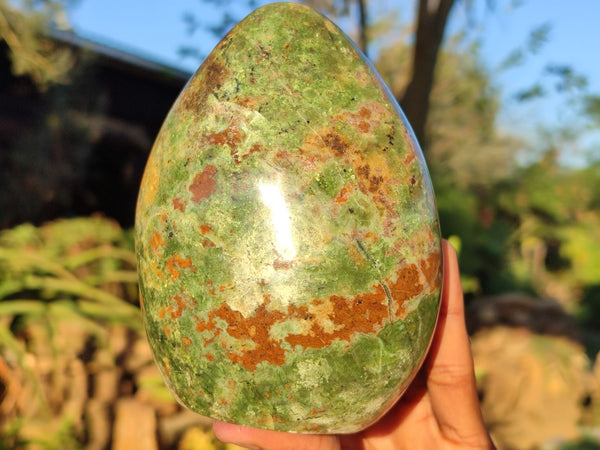 Polished Green Chrysoprase Standing Free Forms  x 2 From Ambatondrazaka, Madagascar - Toprock Gemstones and Minerals 