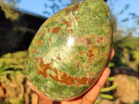 Polished Green Chrysoprase Standing Free Forms  x 2 From Ambatondrazaka, Madagascar - Toprock Gemstones and Minerals 