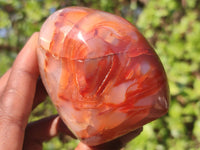 Polished Carnelian Agate Standing Free Forms  x 3 From Madagascar - Toprock Gemstones and Minerals 