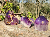 Polished Gemmy Window Amethyst Crystals  x 3 From Madagascar - Toprock Gemstones and Minerals 