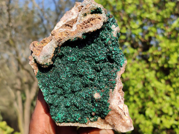 Natural Rare Ball Malachite On Drusy Quartz & Dolomite Matrix  x 1 From Kambove, Congo - Toprock Gemstones and Minerals 