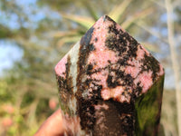 Polished Pink & Black Rhodonite Point  x 1 From Madagascar - Toprock Gemstones and Minerals 