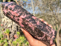 Polished Pink & Black Rhodonite Point  x 1 From Madagascar - Toprock Gemstones and Minerals 