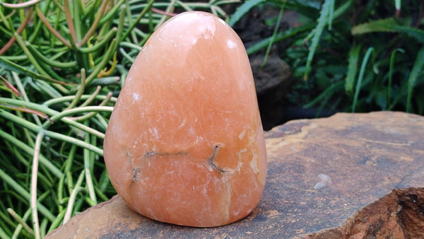 Polished Orange Twist Calcite Standing Free Form x 1 From Maevantanana, Madagascar