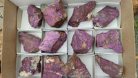 Natural Metallic Purpurite Cobbed Specimens x 12 From Erongo, Namibia