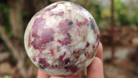 Polished Rubellite Pink Tourmaline Matrix Spheres x 6 From Ambatondrazaka, Madagascar