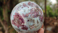 Polished Rubellite Pink Tourmaline Matrix Spheres x 6 From Ambatondrazaka, Madagascar