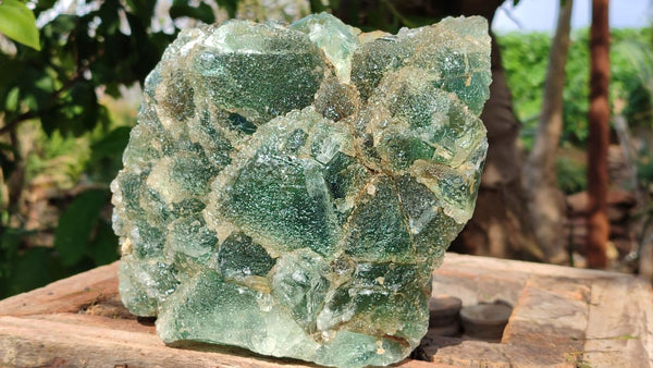 Natural Extra Large Ice Green Fluorite Stepped Specimen  x 1 From Uis, Namibia