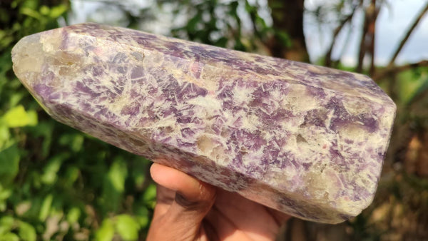 Polished Lepidolite Points With Flower Quartz & Rubellite  x 3 From Madagascar