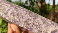 Polished Lepidolite Points With Flower Quartz & Rubellite  x 3 From Madagascar