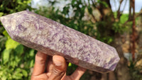 Polished Lepidolite Points With Flower Quartz & Rubellite  x 3 From Madagascar