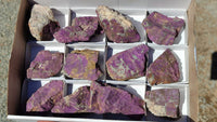 Natural Metallic Purpurite Cobbed Specimens x 12 From Erongo, Namibia