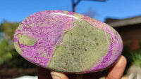 Polished Stichtite & Serpentine Free Forms With Silky Purple Threads  x 6 From Barberton, South Africa