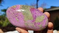 Polished Stichtite & Serpentine Free Forms With Silky Purple Threads  x 6 From Barberton, South Africa