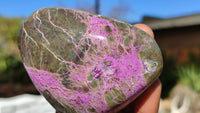 Polished Stichtite & Serpentine Free Forms With Silky Purple Threads  x 6 From Barberton, South Africa