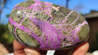 Polished Stichtite & Serpentine Free Forms With Silky Purple Threads  x 6 From Barberton, South Africa