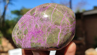 Polished Stichtite & Serpentine Free Forms With Silky Purple Threads  x 6 From Barberton, South Africa