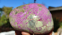 Polished Stichtite & Serpentine Free Forms With Silky Purple Threads  x 6 From Barberton, South Africa