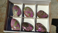 Polished Stichtite & Serpentine Free Forms With Silky Purple Threads  x 6 From Barberton, South Africa