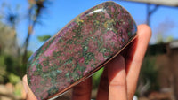 Polished Fluorescent Ruby Corundum In Chrome Verdite Free Forms x 4 From Zimbabwe