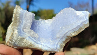 Natural Blue Lace Agate Geode Specimens  x 12 From Nsanje, Malawi