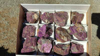 Natural Metallic Purpurite Cobbed Specimens x 12 From Erongo, Namibia