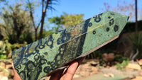 Polished Stromatolite Jasper / Nebula Stone Points x 2 From Katsepy, Madagascar