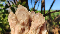 Natural Cascading White Phantom Smokey Quartz Clusters x 2 From Luena, Congo