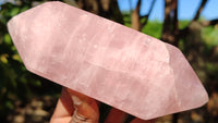 Polished Double Terminated Gemmy Rose Quartz Points x 2 From Madagascar